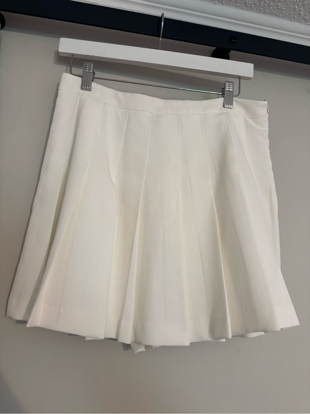 English Factory Cream Pleated Mini Skirt